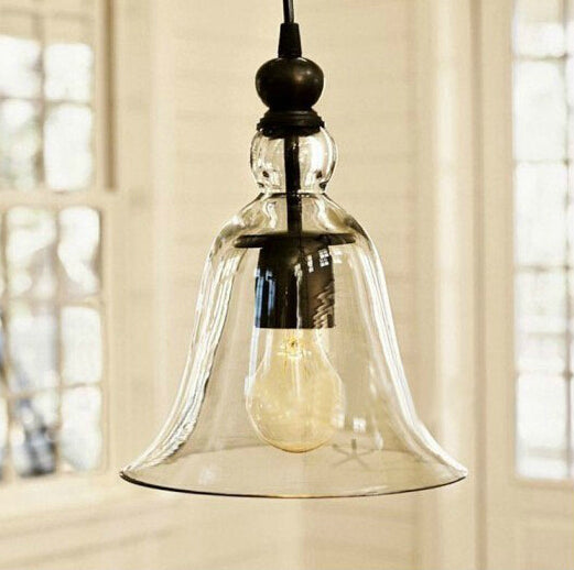 Glass Bell Pendant Hanging Light Lamp Vintage Lamp