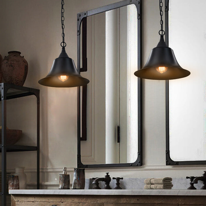 Industrial Pendant Light Hanging Ceiling Lamp Metal Black