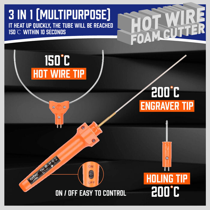 3-in-1 Hot Wire Foam Cutter Kit with Engraving Tool & Styrofoam Knife