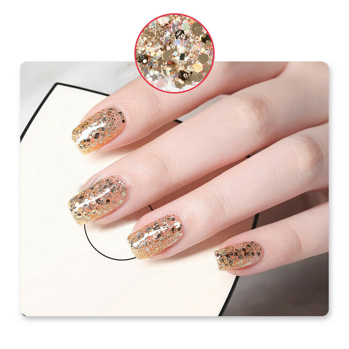 12-Colour Holographic Nail Glitter Flakes Nail Art Set