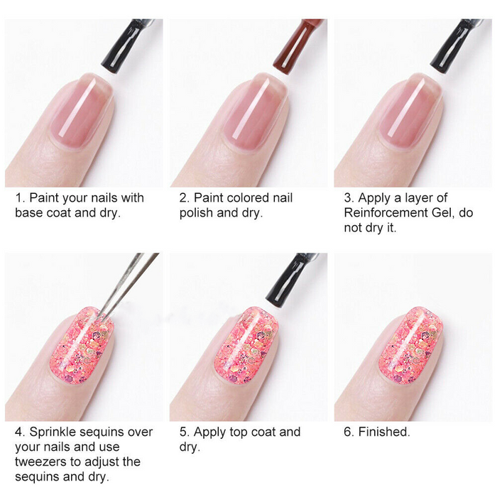 12-Colour Holographic Nail Glitter Flakes Nail Art Set