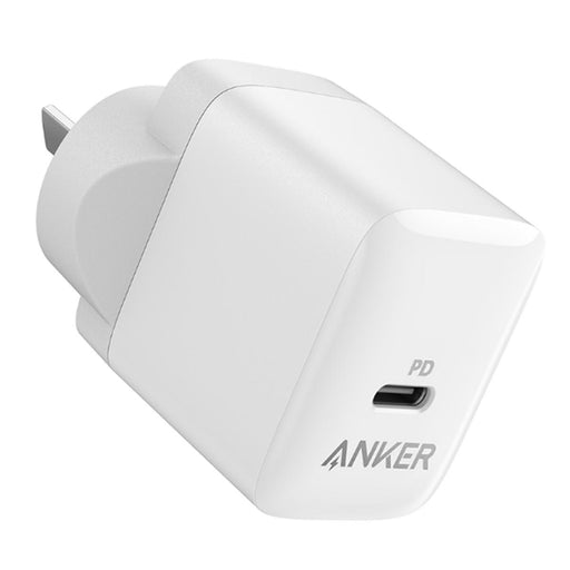 Anker power adapter with USB-C port on a white background