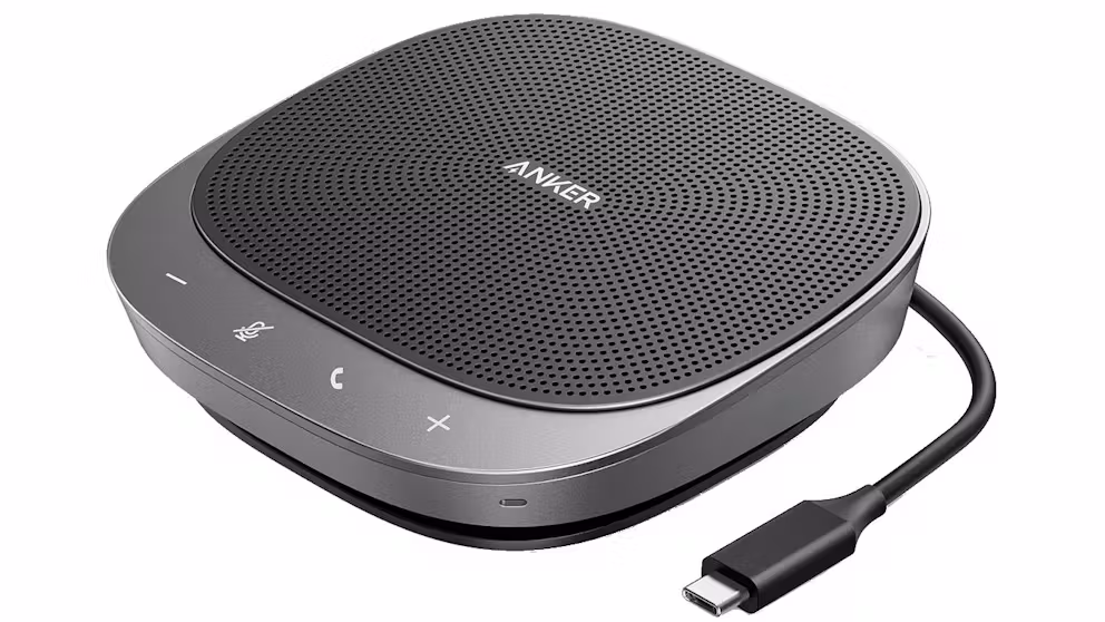 Anker wireless charging pad with USB cable on a white background