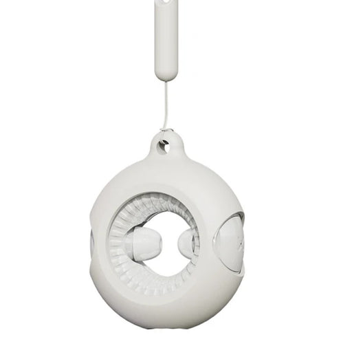 White hanging Earphone on a white background