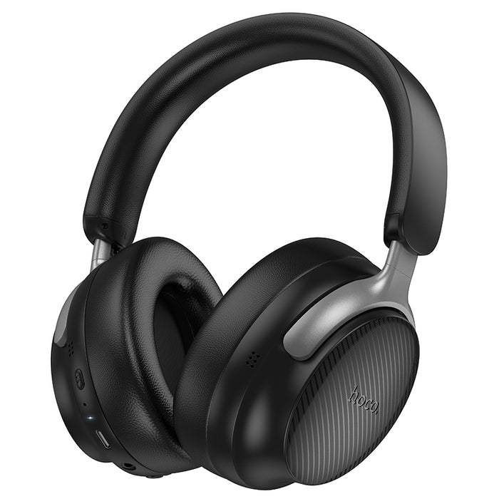 Black over-ear headphones on a white background