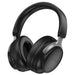 Black over-ear headphones on a white background