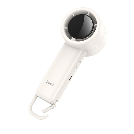 White handheld device with a black circular component on a white background, featuring the brand 'hoco'.
