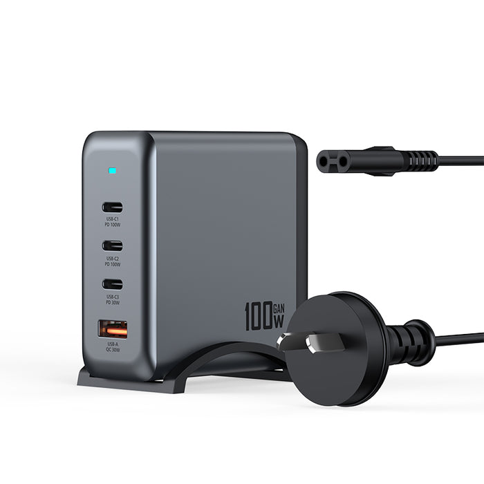 Extreme 100W 4-Port PD Ultra Fast USB-C Desktop Charging Station Black,