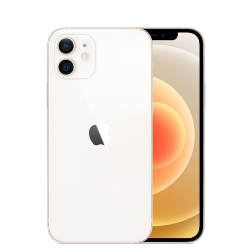 White smartphone with Apple logo on a white background