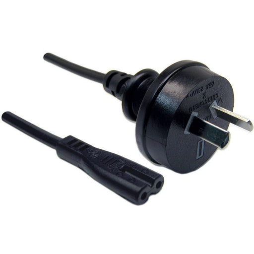 Black electrical plug on a white background