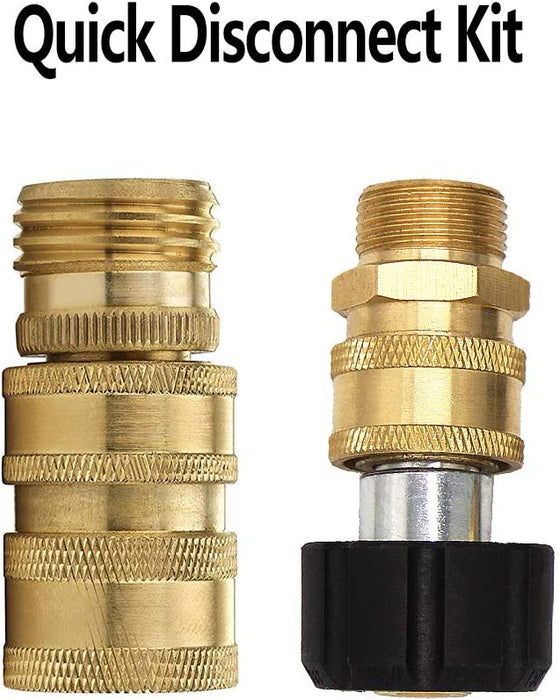 Pressure Washer Adapter Set, Quick Disconnect Kit, M22 Swivel to 3/8'' Quick Connect 3/4" to Quick Release