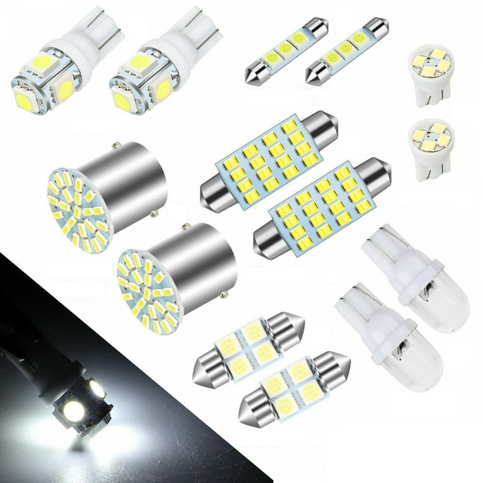 42Pcs Car Interior Combo LED Map Dome Door Trunk Light Bulbs White