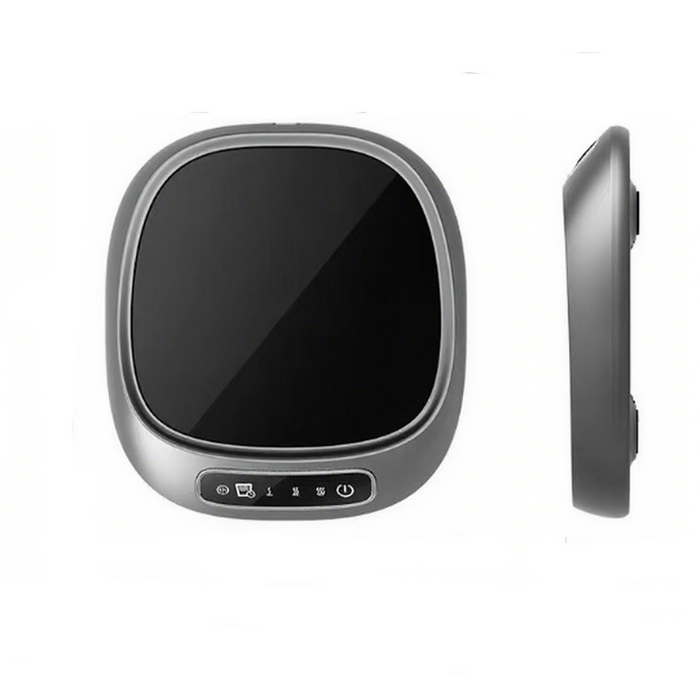 USB Coffee Mug Warmer with black surface and control panel on a white background