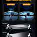 Dual mode headlights illustration showing spot and flood light effects on a road.
