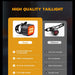 Comparison of high-quality taillight with others on a dark background