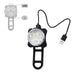 Black LED light with USB cable on a white background