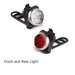 Bicycle front and rear light set on a white background