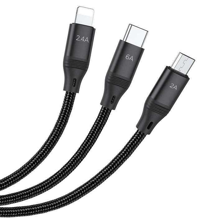 3in1 Charging Cable Type C Lightning Micro USB