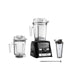 Blender set with different containers on a white background
