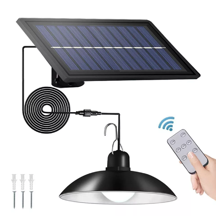 Solar Powered Hanging Pendant Light Garden Outdoor Patio Shed LED Lamp Lighting