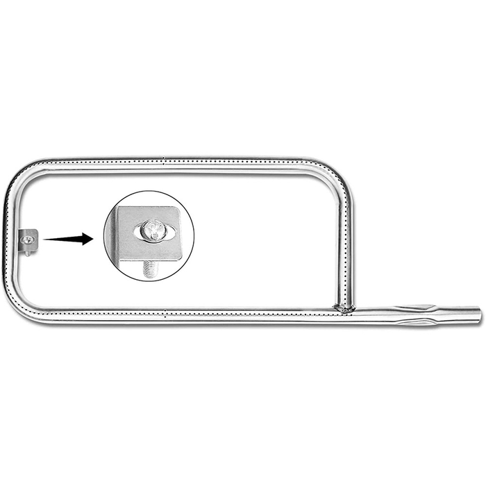 Metallic tool with a central component on a white background
