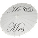 White umbrellawith 'Mr' and 'Mrs' text on a white background