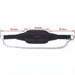 Black weightlifting belt with a silver metal chain and hooks, shown with red dimension lines and labels indicating 29.5cm measurements.