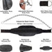 Black dog leash with various features highlighted on a white background