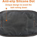Black waist belt with anti-slip silicone dot feature on a white background