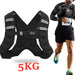 Black weighted vest with 5KG label next to a person running