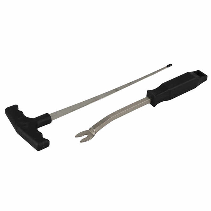 Two tools with black handles on a white background