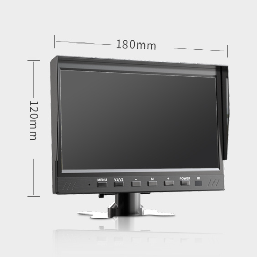 Monitor with dimensions labeled on a white background