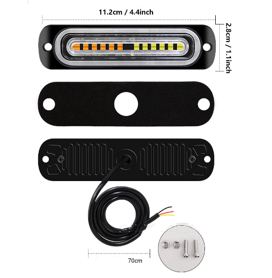 LED Strobe Lights(Amber/White) 6PCS