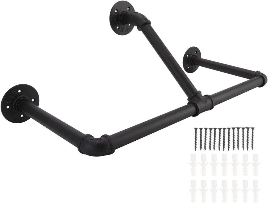 Wall Mount Pipe Racking Wall Mounted Industrial Pipe Garment Rack — Off The Back