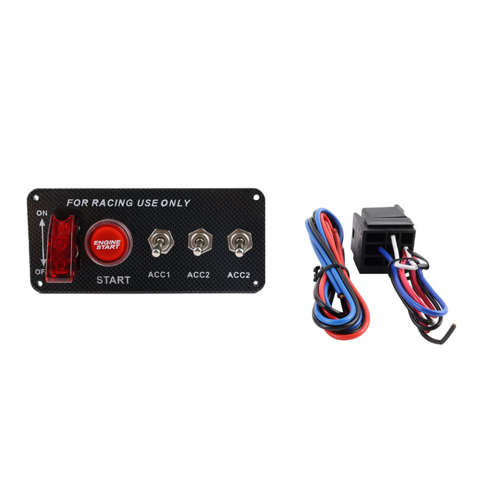 5in1 12V Car Engine Start Push Button Ignition Carbon Fiber Panel Toggle Switch