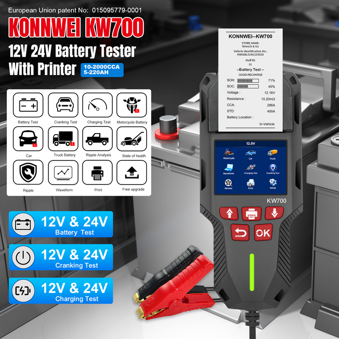 KW700 Digital Battery Tester