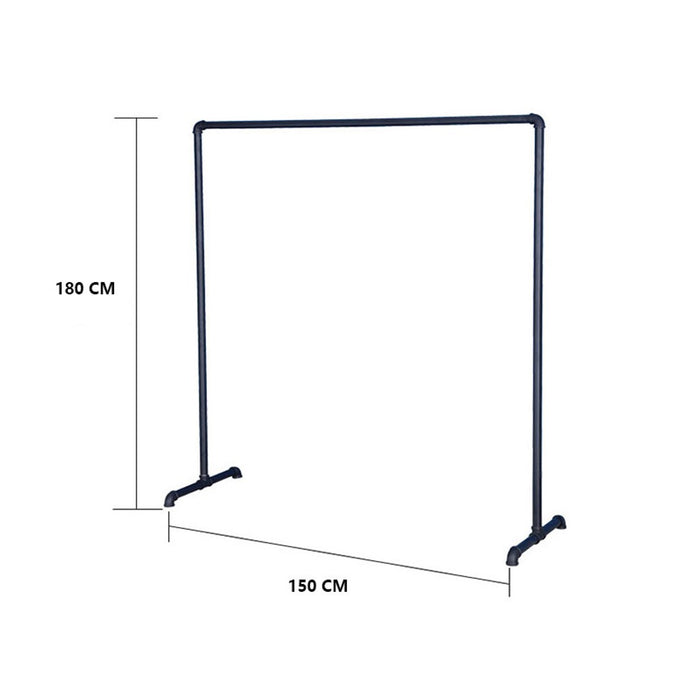 Industrial Freestanding Pipe Clothing Rack 180cm Black