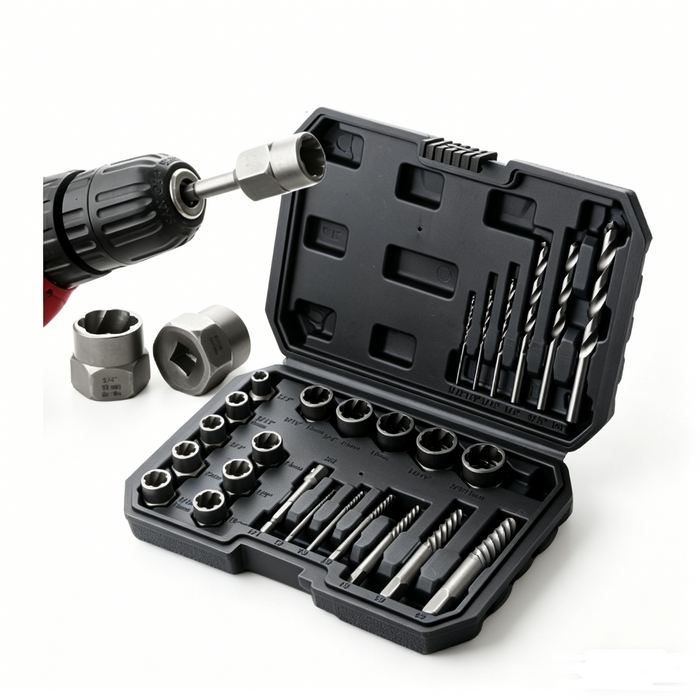 26PCS Easy Out Stripped Screw Remover Socket Set Tool