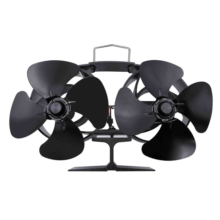 Two Heads Stove Fan Wood Log Burner Fireplace
