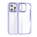 Clear phone case with purple border on a white background