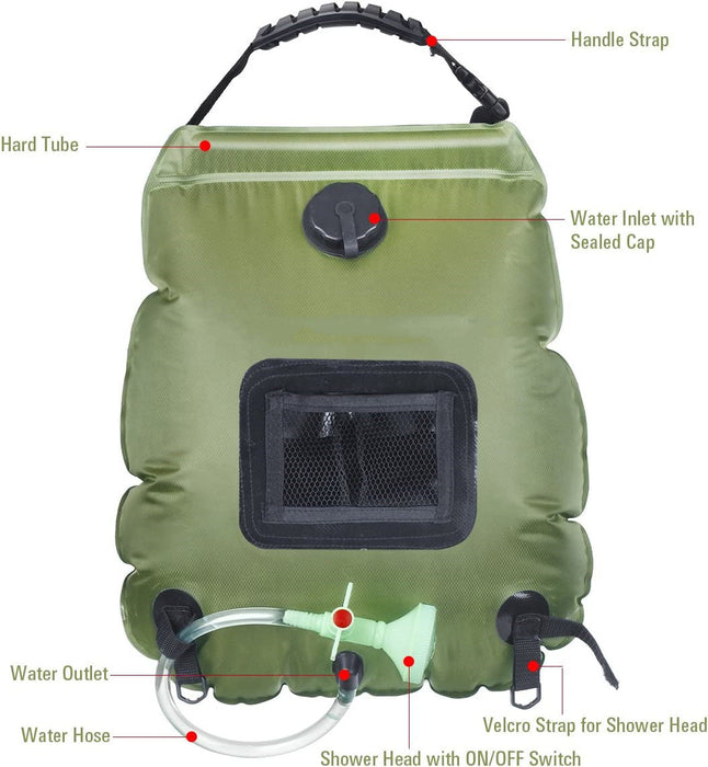20L Solar Shower Bag with Shower Head