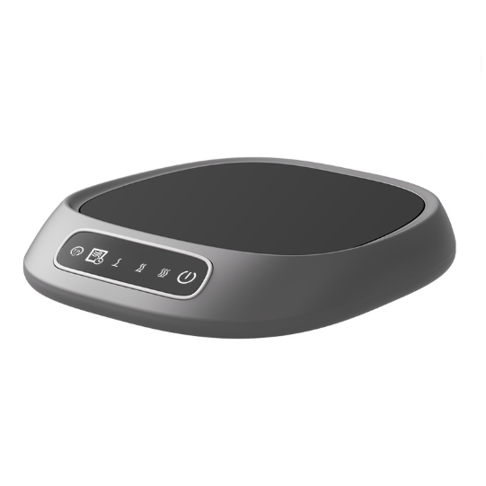 Portable induction cooktop with control panel on a white background