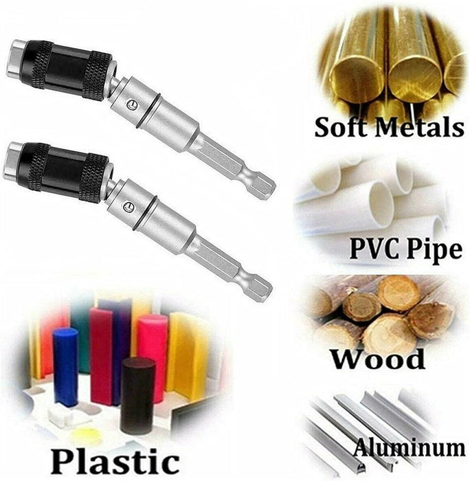 2PCS Magnetic Pivot Drill Bit Holder Steel Impact Pivoting Swivel Screw Drill Bits