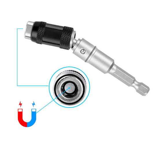 2PCS Magnetic Pivot Drill Bit Holder Steel Impact Pivoting Swivel Screw Drill Bits