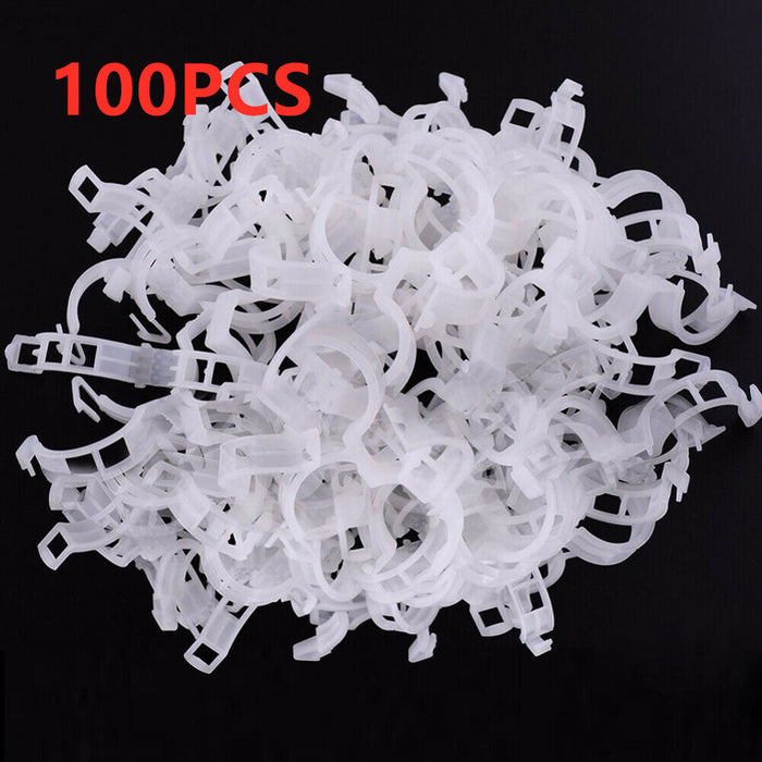100PCS Greenhouse Garden Plant Tomato Support Veggie Clips Trellis Twine