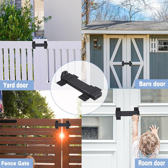 Gate Latches Flip Latch Bolt Latch Lock for Safety Door Black