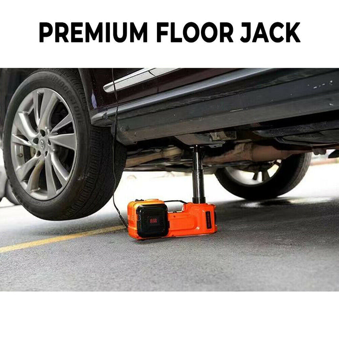 5Ton 12V Car Electric Hydraulic Floor Jack Lift + Impact Wrench Kit Box 3 in 1