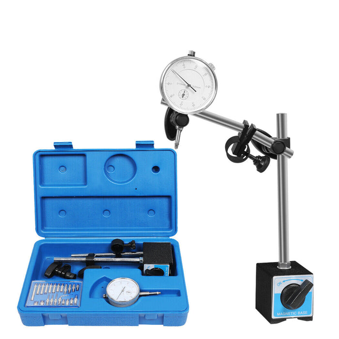 Dial Indicator Gauge Magnetic Base 0-10mm 60KG 22 Indicator Point Set