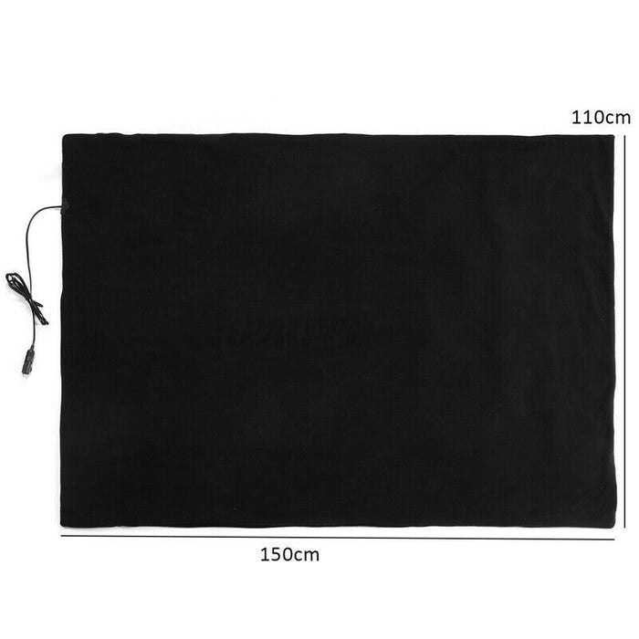Car Blanket Auto Heated 12 Volt Dc Travel Rug Soft Caravan Fleece Electric Throw