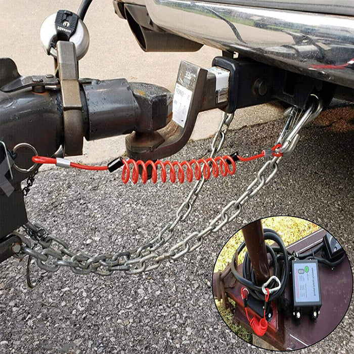 Coiled Pin Spring Straps For Breakaway Cable Brakes Trailer Truck Camper Caravan